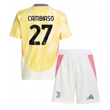 Juventus Andrea Cambiaso #27 Bortaställ Barn 2024-25 Korta ärmar (+ Korta byxor)